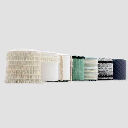 Pouf contemporaneo - TUUCI - in tessuto / tondo / grigio