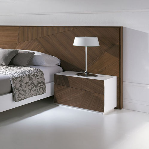 Comodino contemporaneo - ÁFRICA - MEGAMOBILIARIO - impiallacciato in legno / con supporto in metallo / rettangolare