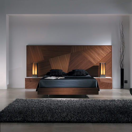 Testiera per letto matrimoniale - ÁFRICA  - MEGAMOBILIARIO - contemporanea / impiallacciata in legno / con comodini