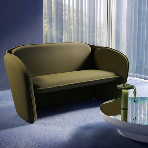 Divano contemporaneo - Lily - Petite Friture - in tessuto / blu / in legno compensato