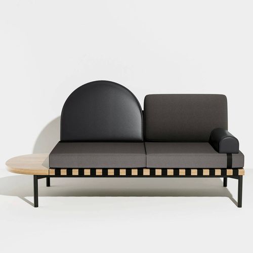 Dormeuse contemporanea - GRID - Petite Friture - in tessuto / in pelle / in legno