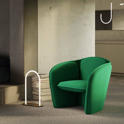 Poltrona contemporanea - Lily - Petite Friture - in tessuto / in legno compensato / in acciaio