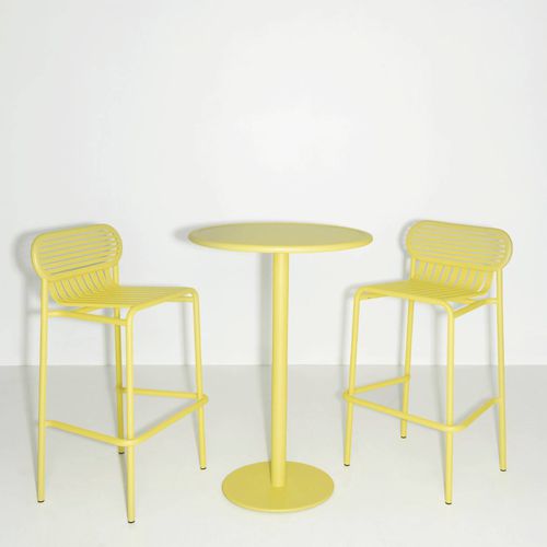 Tavolo alto contemporaneo - WEEK-END - Petite Friture - in alluminio verniciato / con supporto in alluminio dipinto / rotondo