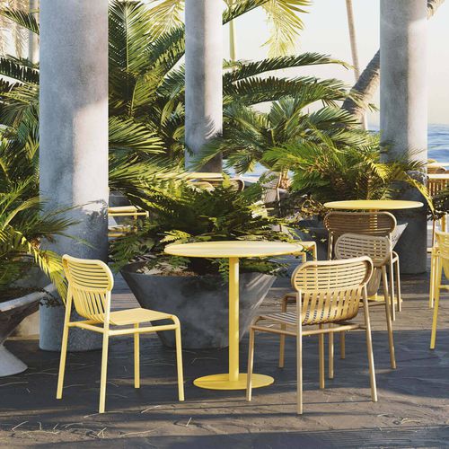 Tavolo da bistrot contemporaneo - Week-end - Petite Friture - in alluminio / con supporto in alluminio / rotondo