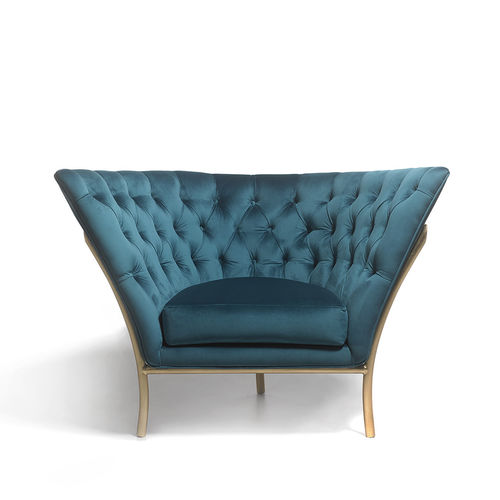 Poltrona chesterfield - FLUTE - Colección Alexandra - in tessuto / in ferro / personalizzabile