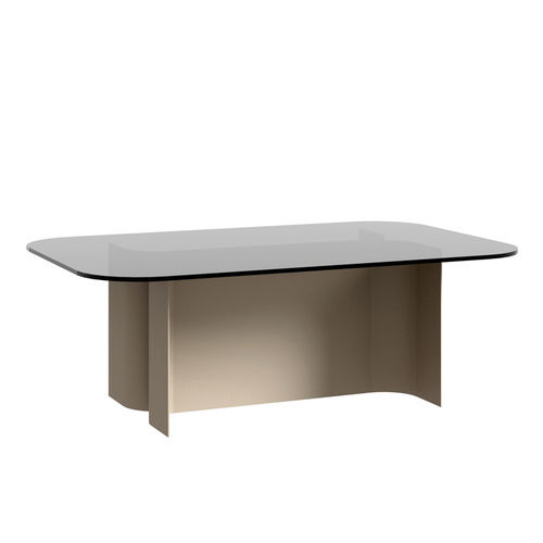 Tavolino basso contemporaneo - KENTIA - Colección Alexandra - in vetro / con supporto in ferro / rettangolare