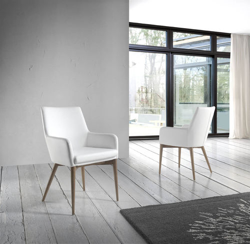 Sedia da pranzo contemporanea - 4006 - Angel Cerdá - da interno / in ecopelle / con supporto in frassino
