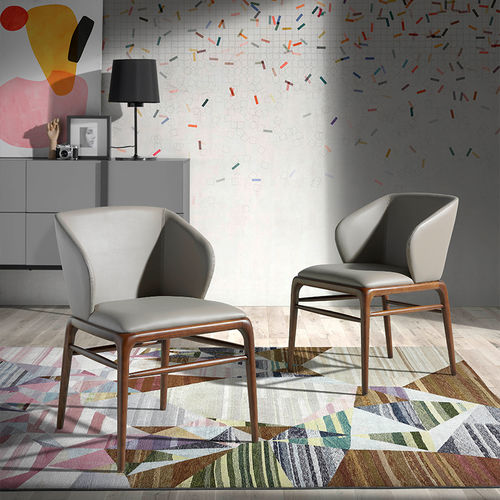 Sedia contemporanea - 4065 - Angel Cerdá - da interno / in ecopelle / con supporto in frassino