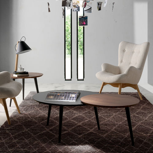 Poltrona contemporanea - 5023 - Angel Cerdá - in tessuto / in frassino / con schienale alto