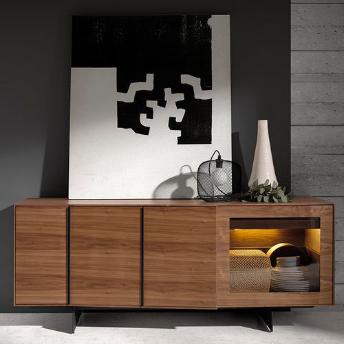 Credenza contemporanea - 3218 - Angel Cerdá - impiallacciata in legno / in acciaio / con ripiano