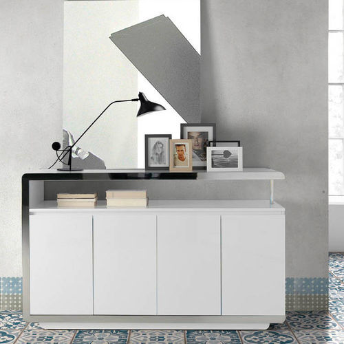 Credenza contemporanea - 3055 - Angel Cerdá - in legno laccato / in acciaio inossidabile / con ripiano