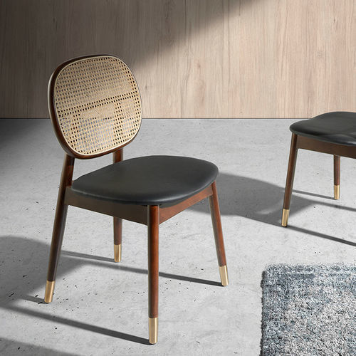 Sedia da pranzo contemporanea - 4093 - Angel Cerdá - da interno / in ecopelle / in rattan