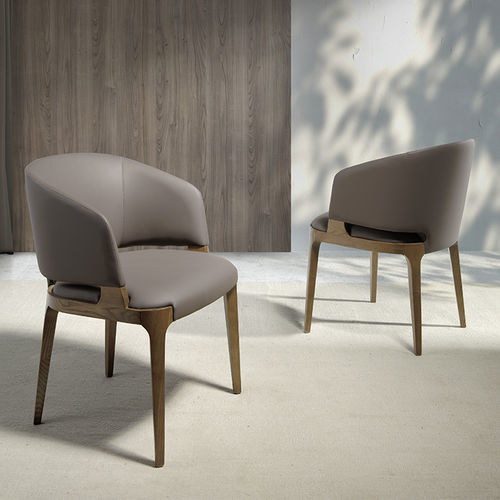 Sedia da pranzo contemporanea - 4108 - Angel Cerdá - da interno / in pelle / con supporto in frassino
