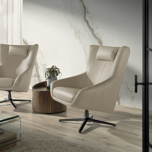 Poltrona contemporanea - 5090 - Angel Cerdá - in pelle / con cuscino rimovibile / con schienale alto