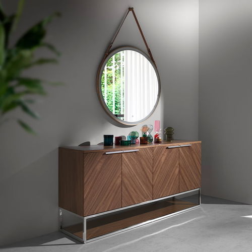 Credenza contemporanea - 3233 - Angel Cerdá - in noce / in acciaio inossidabile / in acciaio cromato