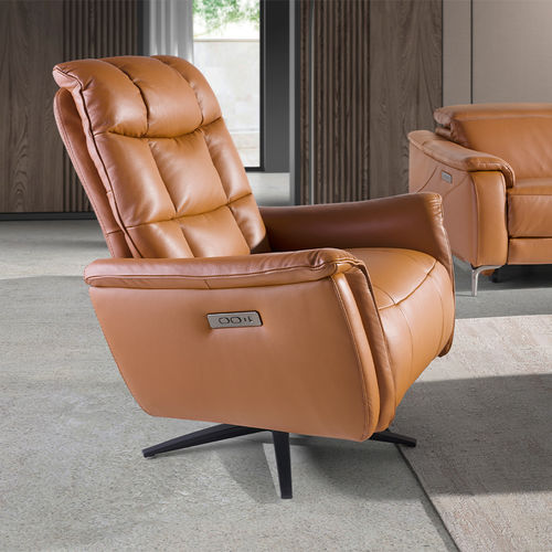Poltrona relax contemporanea - 5117 - Angel Cerdá - in pelle / con poggiapiedi / reclinabile