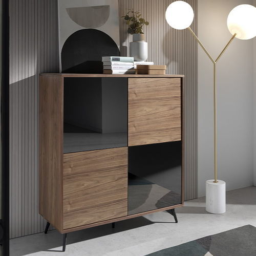 Credenza alta - 3059 - Angel Cerdá - contemporanea / in noce / in acciaio verniciato