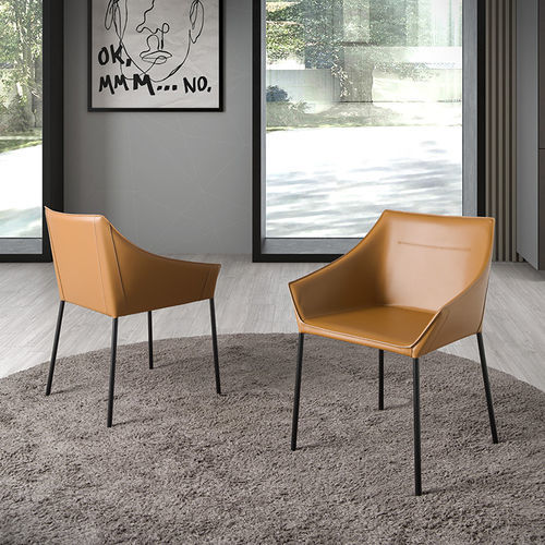 Sedia da pranzo contemporanea - 4144 - Angel Cerdá - da interno / in cuoietto / con supporto in acciaio inossidabile laccato