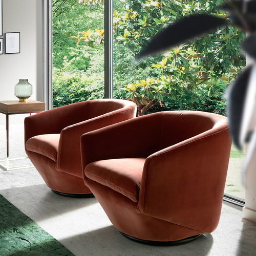 Poltrona contemporanea - 5041 - Angel Cerdá - in velluto / in pino / contract