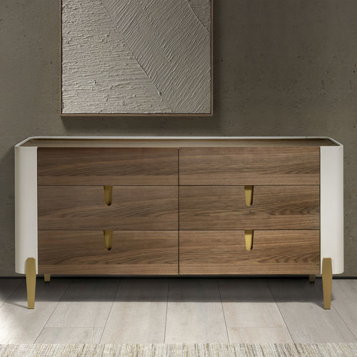 Cassettone contemporaneo - 7185 - Angel Cerdá - in noce / impiallacciato in legno / in MDF laccato