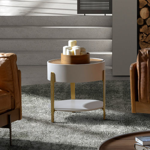 Tavolo d'appoggio contemporaneo - 2150 - Angel Cerdá - in noce / impiallacciato in legno / in MDF laccato