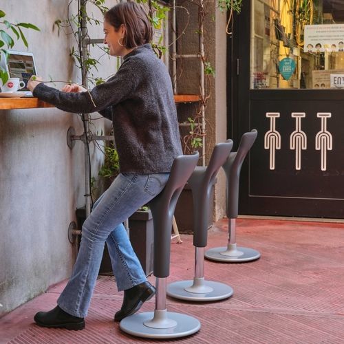 Sedia alta contemporanea - COWBOY  - SEGIS - da interno / in poliuretano / con supporto in acciaio termolaccato