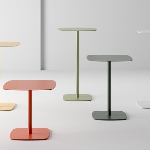 Tavolo da bistrot contemporaneo - SLIM  - SEGIS - in metallo / con supporto in metallo / quadrato