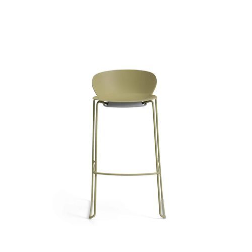 Sgabello da bar design - Plose - SEGIS - in acciaio / con supporto in metallo / a slitta