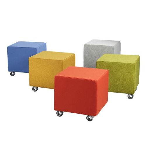 Pouf contemporaneo - VOLKER - AIS  - in tessuto / quadrato / con rotelle