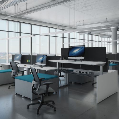 Scrivania per open space - ALOFT - AIS  - contemporanea / in laminato / con contenitore