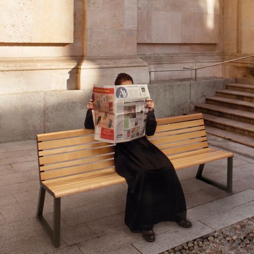 Panca per spazi pubblici contemporanea - H24 - URBANTIME - in acciaio galvanizzato / in acciaio / in alluminio verniciato