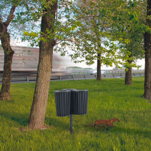 Portarifiuti pubblico - 015  - URBANTIME - per raccolta differenziata / da terra / in acciaio galvanizzato