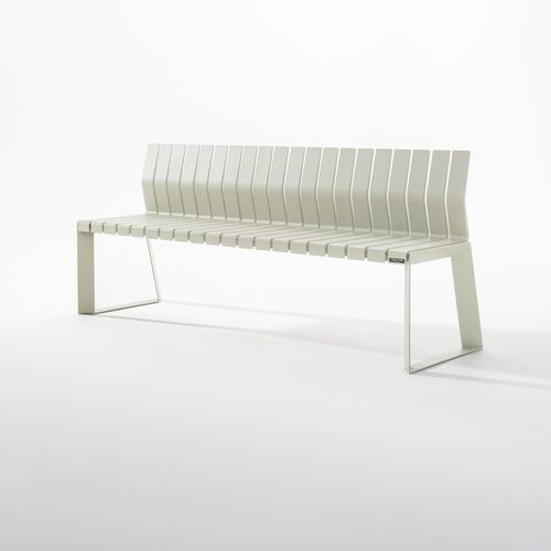 Panca contemporanea - LINEAR W/BACKREST - URBANTIME - in alluminio / con schienale / senza braccioli