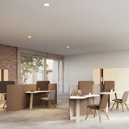 Scrivania da terra - ECO SENSES - FAMO - contemporanea / in legno / dritta