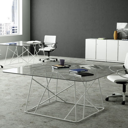 Tavolo da riunione contemporaneo - CE - FAMO - in legno / con supporto in metallo / con supporto in legno
