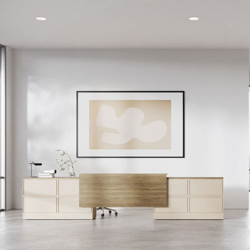 Banco reception a L - GBOX SENSES - FAMO - in legno / in acciaio / di servizio