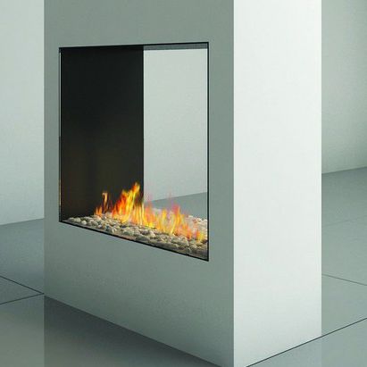 Camino a gas - CLEAR 75X65 - Ortal USA - da incasso / a doppia faccia / con focolare chiuso