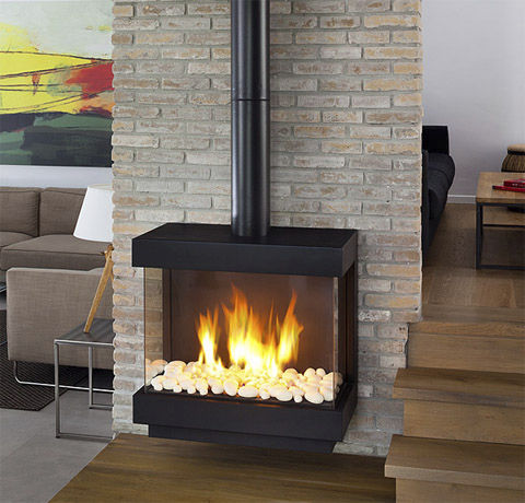 Stufa a gas - STANDALONE 75 TS - Ortal USA - da parete / contemporanea / in metallo