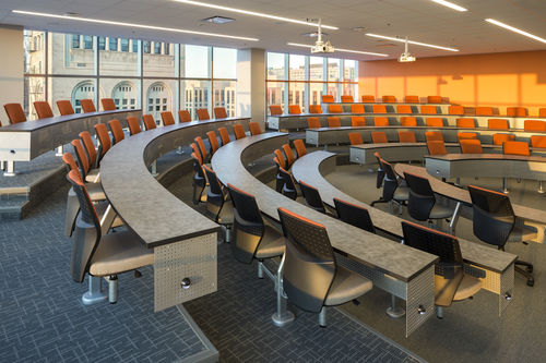Sedia per auditorium in plastica - M60 SWING AWAY: TECTON - Sedia Systems - con tavolo integrato / girevole / senza braccioli