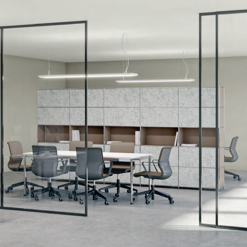 Tavolo contemporaneo - SYSTEM4 - Viasit GmbH - in vetro / in vetro smerigliato / in acciaio