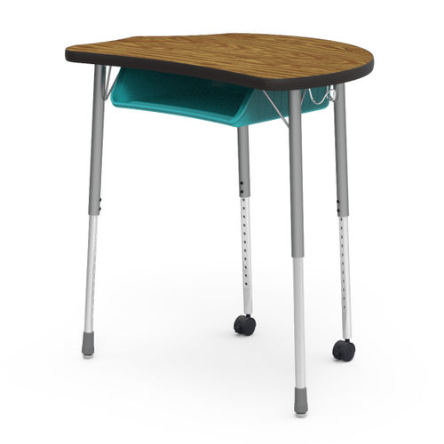 Tavolo contemporaneo - MOLECULE DESK WITH BOOK BOX - Virco - in acciaio / in laminato ad alta pressione / in plastica