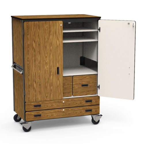 Mobile di stoccaggio mobile - #CABINET-2513-GRY091BLK01-GRY02 - Virco - con rotelle / con cassetti / per scuola