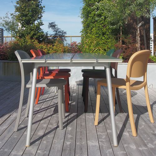Tavolo contemporaneo - RUN - Haworth - in legno / in alluminio anodizzato / con supporto in alluminio anodizzato