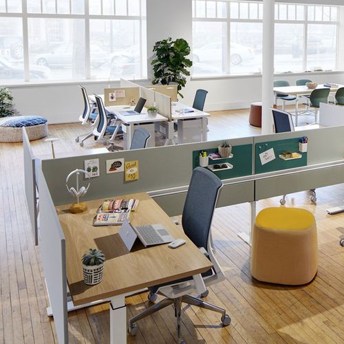 Divisorio per ufficio su scrivania - BELONG - Haworth - in tessuto / in vetro / in laminato