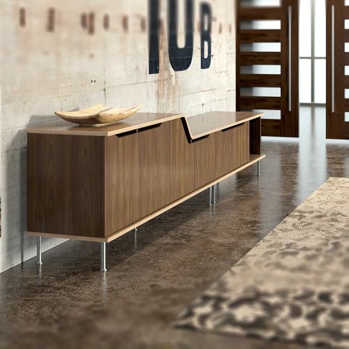 Credenza contemporanea - BESPACE  - Jasper Group - in legno dipinto / in metallo / in vetro fumè