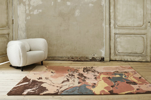 Tappeto contemporaneo - MISTRAL TERRACOTTA - SERGE LESAGE - a motivi / in lana della Nuova Zelanda / in Tencel®