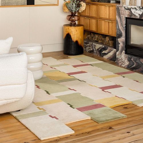 Tappeto design originale - BIZI GUETHARY - SERGE LESAGE - a righe / in lana / in lana della Nuova Zelanda