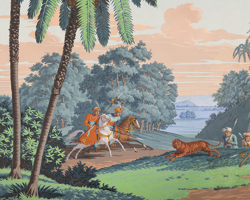 Carta da parati in stile - La Grande Chasse au Tigre dans l'Inde - Papiers de Paris - panoramica / aspetto carta da parati / senza PVC