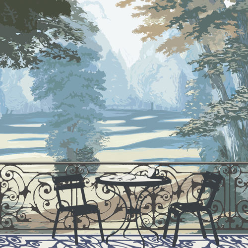 Carta da parati contemporanea - FRENCH GARDEN - Papiers de Paris - con motivi naturali / con scene / aspetto carta da parati