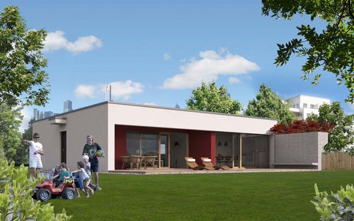 Casa prefabbricata - EK 041 - ekokoncept, wooden prefabricated buildings, d.o.o - ecologica / contemporanea / con terrazza